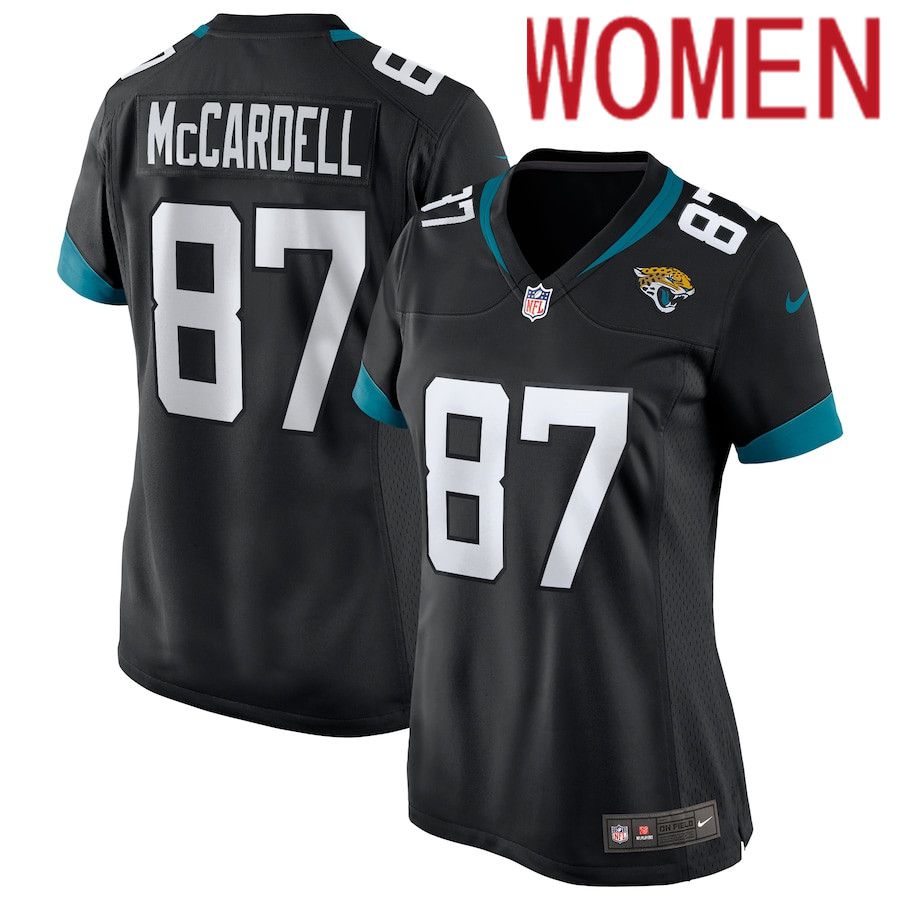 Women Jacksonville Jaguars 87 Keenan McCardell Nike Black Game Retired Player NFL Jersey